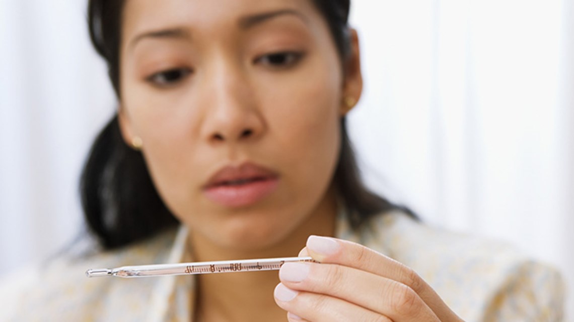 Woman checking temperature